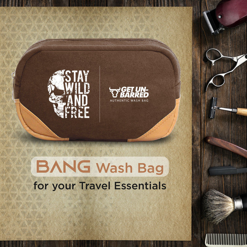 Bang Men's Wash Bag Travel Toiletry Organizer for Travel Accessories (Brown)