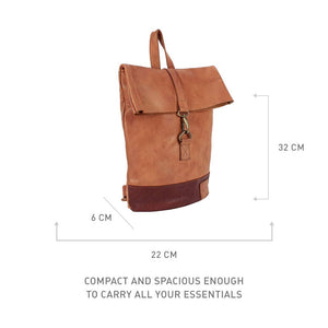 MUFUBU Cosmo London Leather Casual Backpack (Tan)