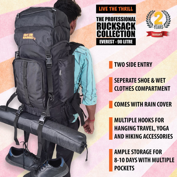 Everest 90 Litre Rucksack (Army Green – Mufubu