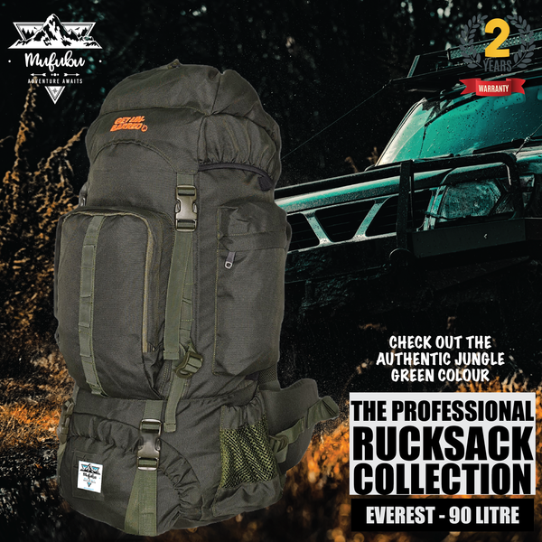 Everest 90 Litre Rucksack (Army Green – Mufubu
