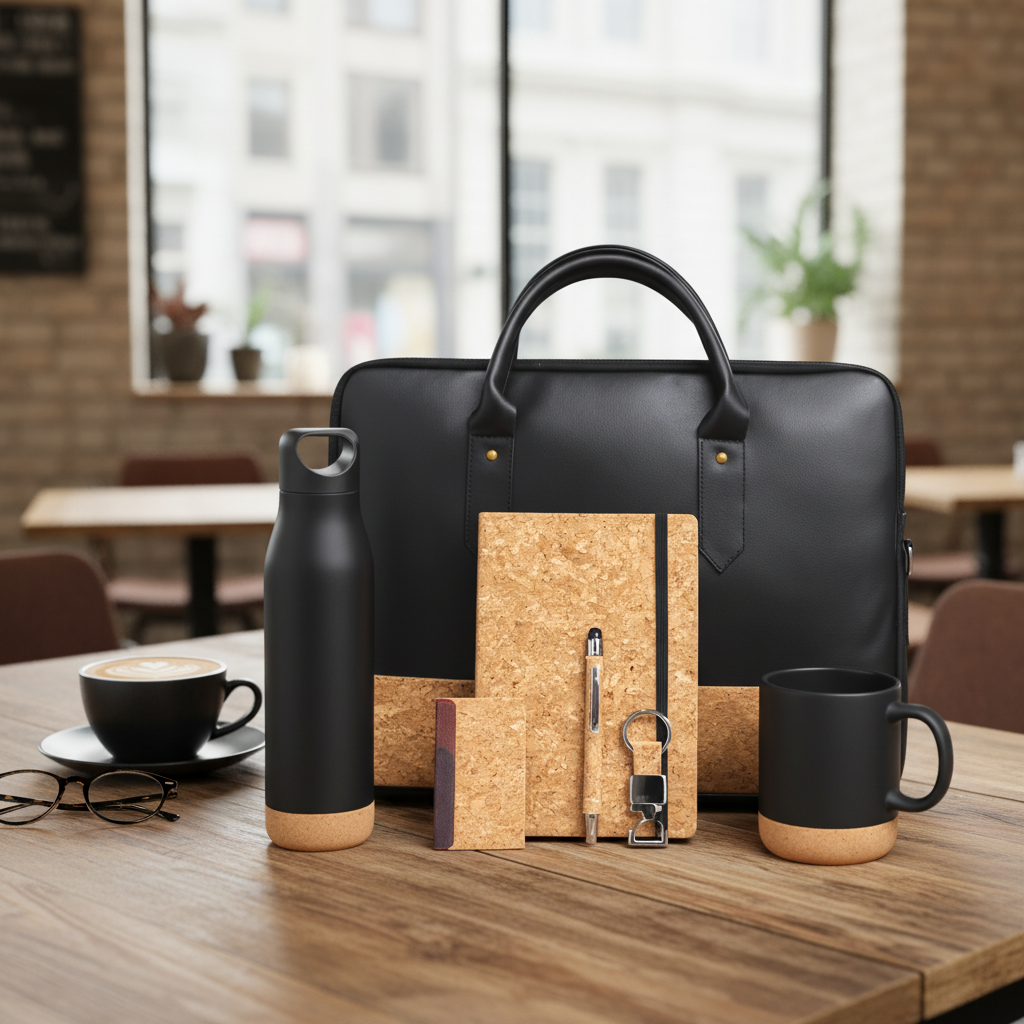 Mufubu branded employee joining kit with backpack, notebook and accessories