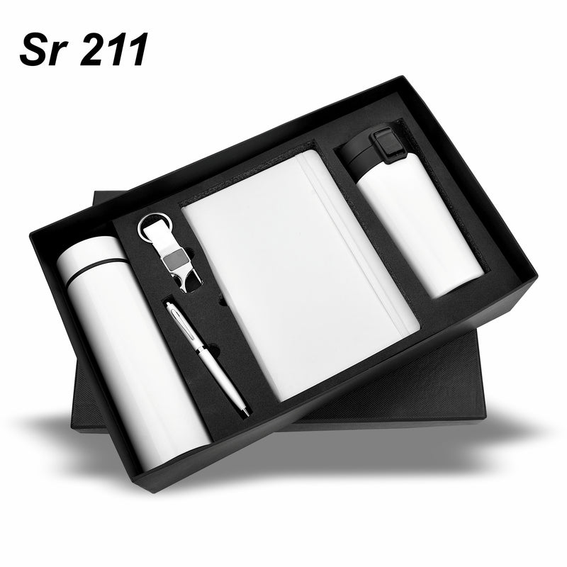 BOTTLE MUG 5IN1 WHITE TEM. BOTTLE ,DIARY,PEN,KEYCHAIN&VACCUM MUG