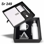 7IN 1 SET WHITE COMBO SET DIARY,PEN,KEYCHAIN,CARDHOLDER, BOTTLE,MUG,MOBILE STAND