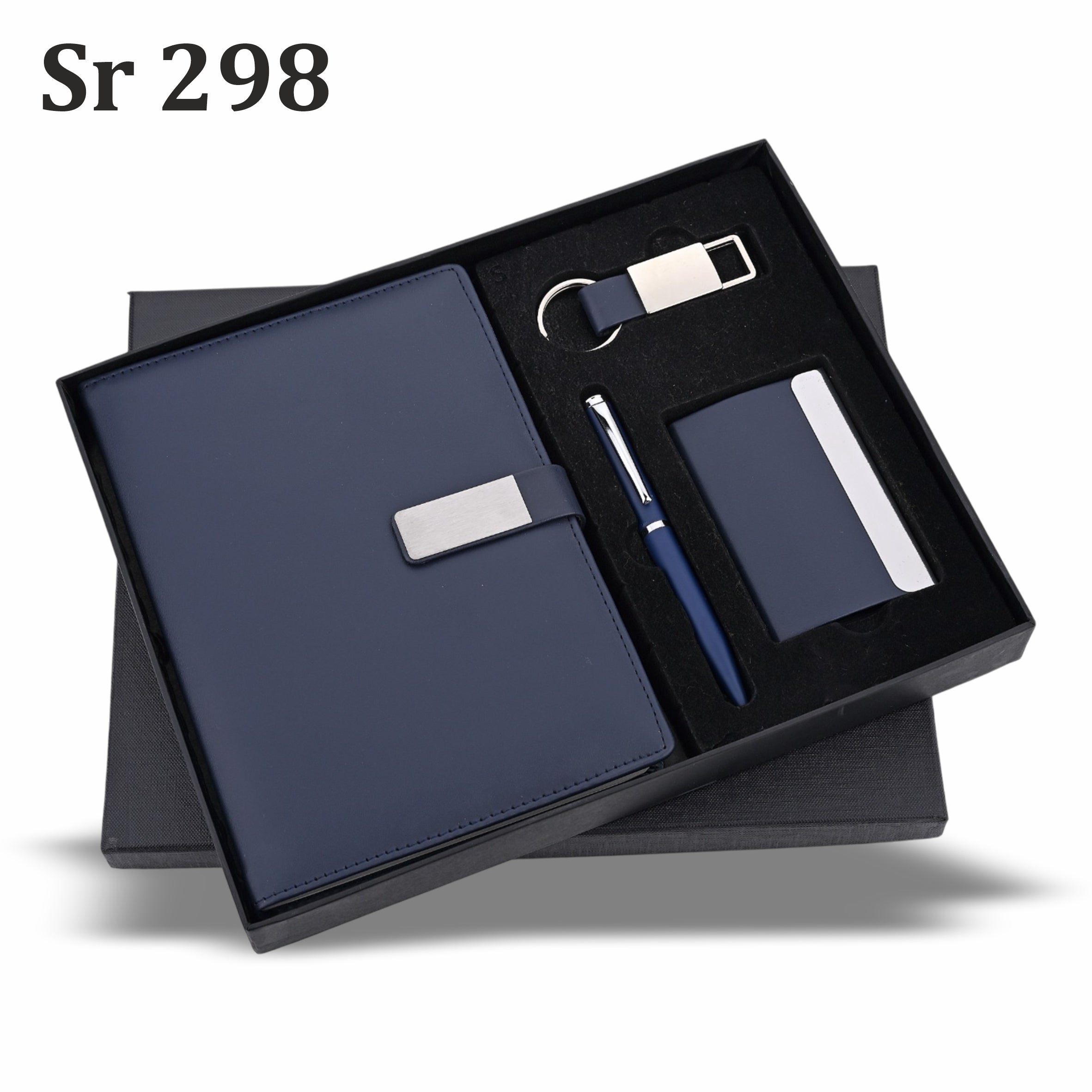 AZURE BLUE DIARY 4 IN 1 SET DIARY,PEN KEYCHAIN& CARDHOLDER