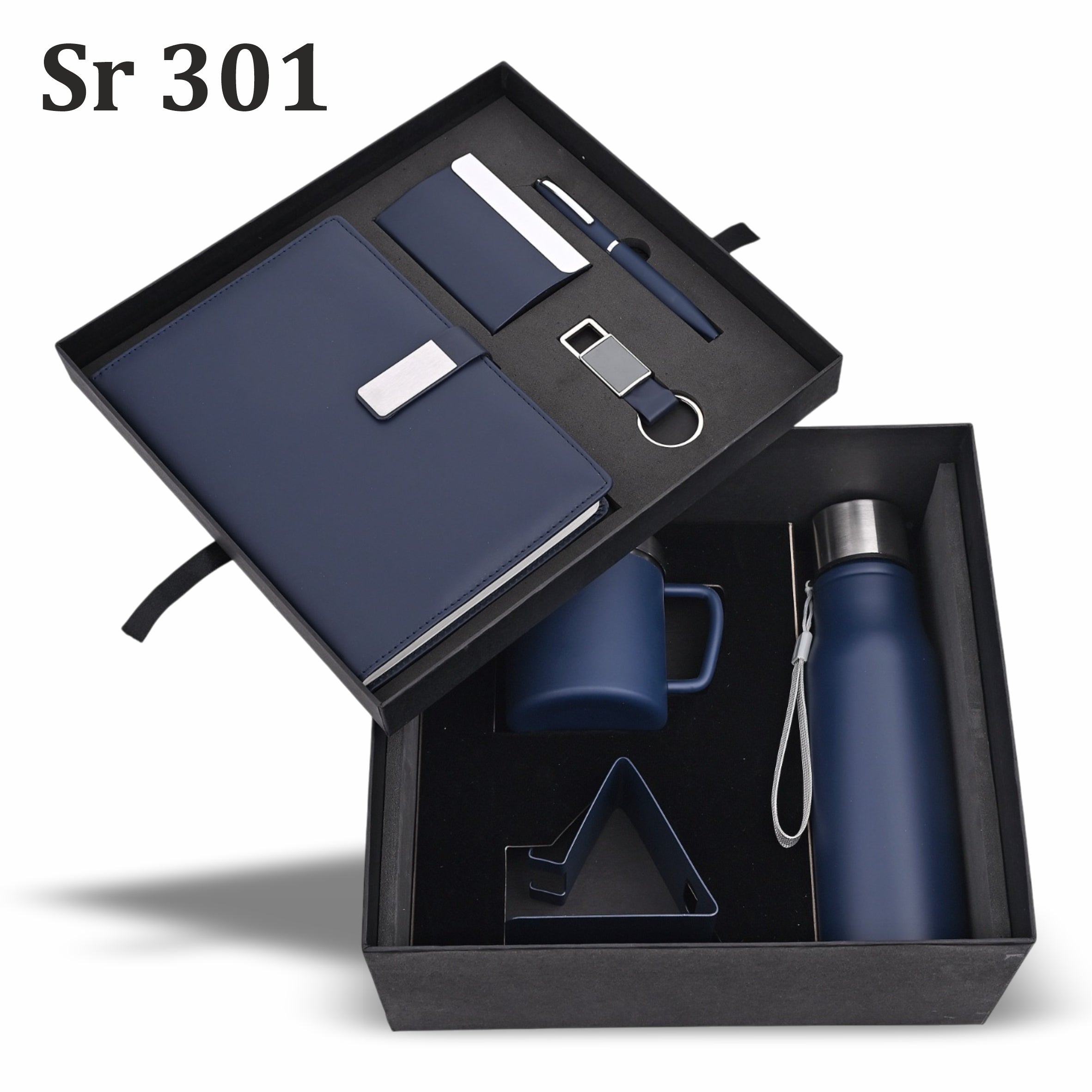 7IN 1 SET BLUE COMBO SET DIARY,PEN,KEYCHAIN,CARDHOLDER, BOTTLE,MUG,MOBILE STAND