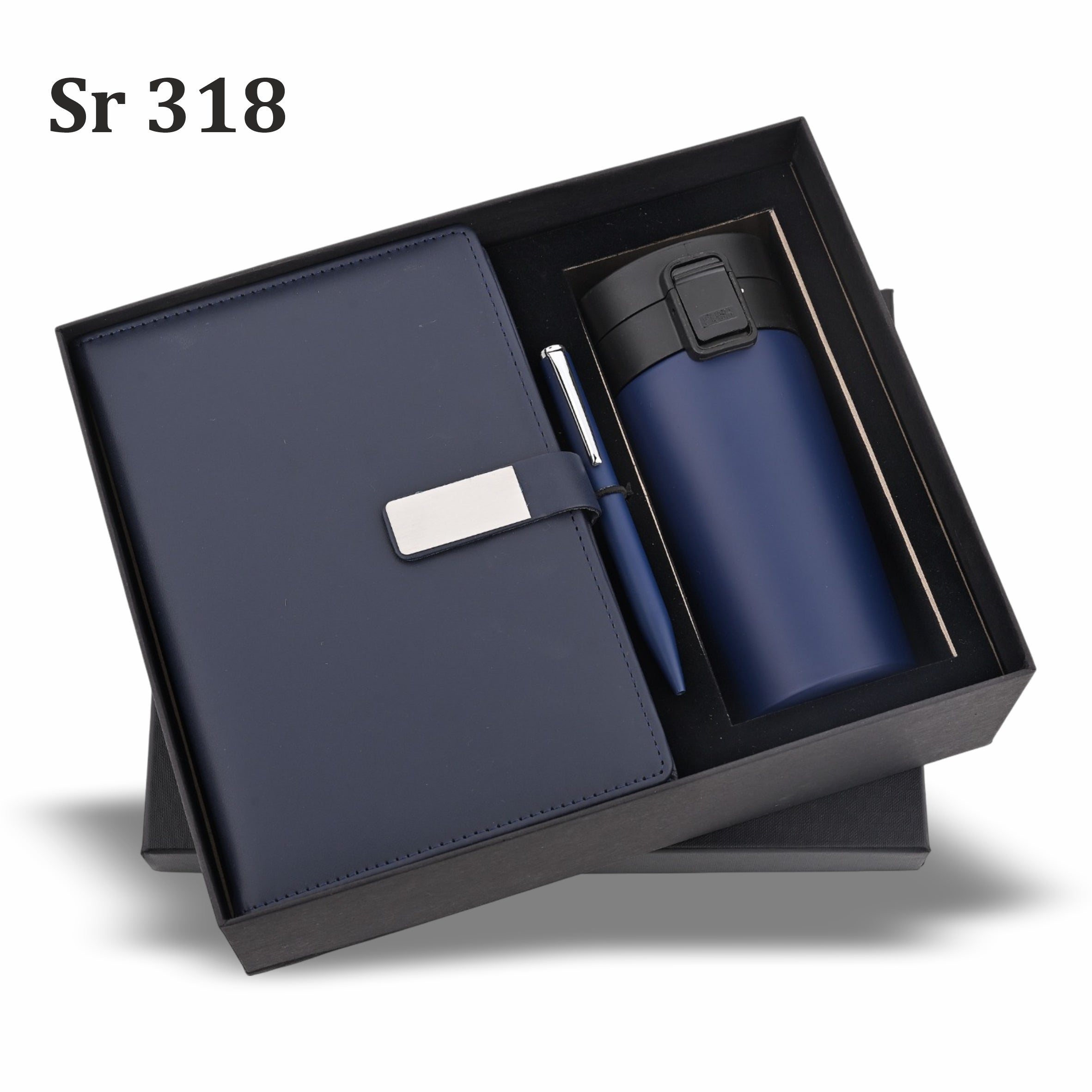 ECONOMICAL MUG 3 IN 1 FLASK,PEN,DIARY SET BLUE
