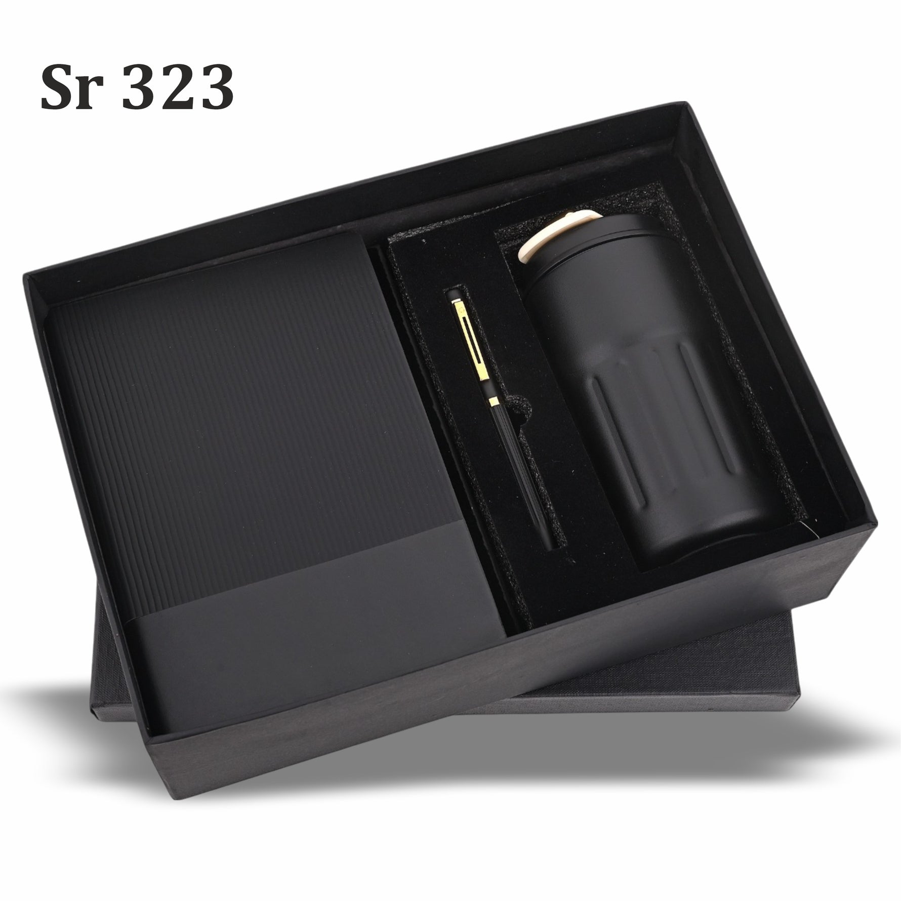 PREMIUM MUG 3 IN 1SET FLASK,PEN ,DIARY,SET- BLACK