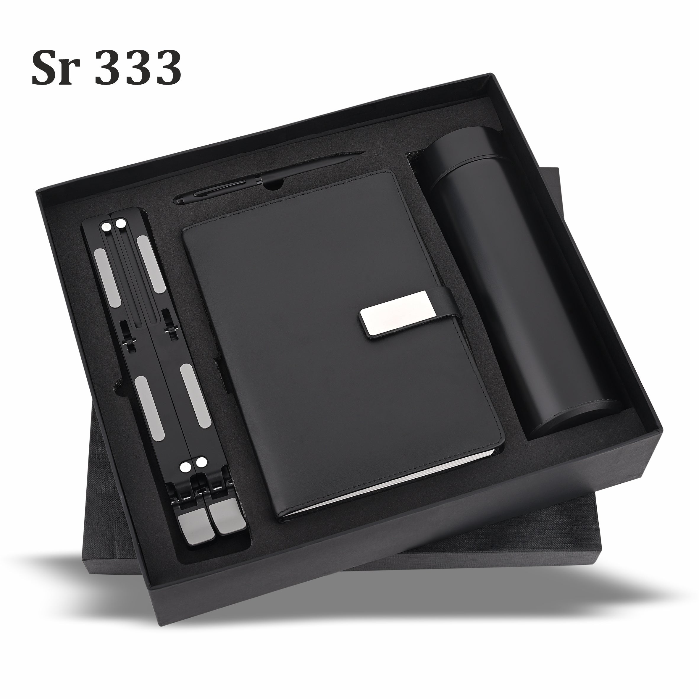 4 IN 1SET MIDNIGHT DESKMATE TEM. BOTTLE,DIARY, PEN& LAPTOP STAND