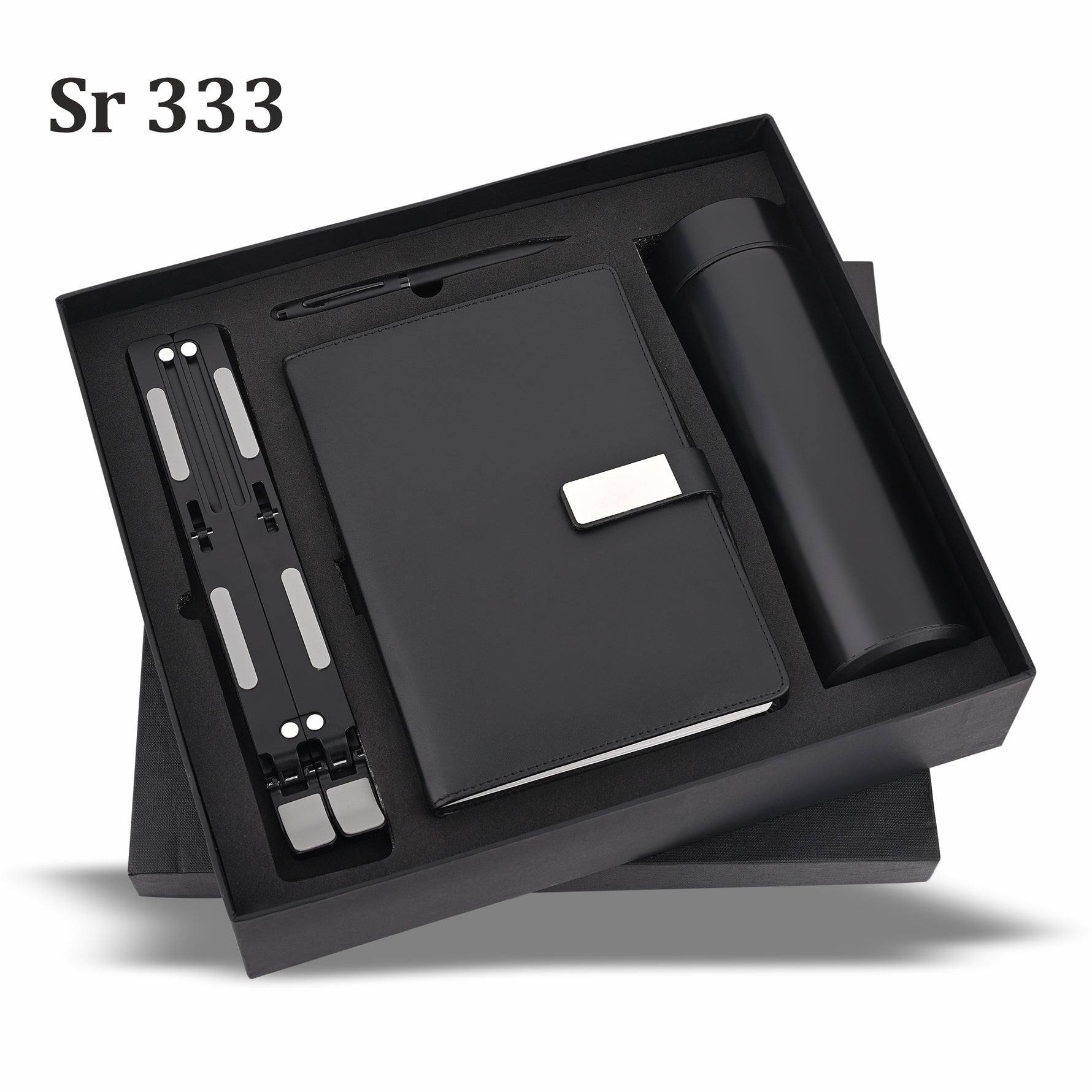 4 IN 1SET MIDNIGHT DESKMATE TEM. BOTTLE,DIARY, PEN& LAPTOP STAND