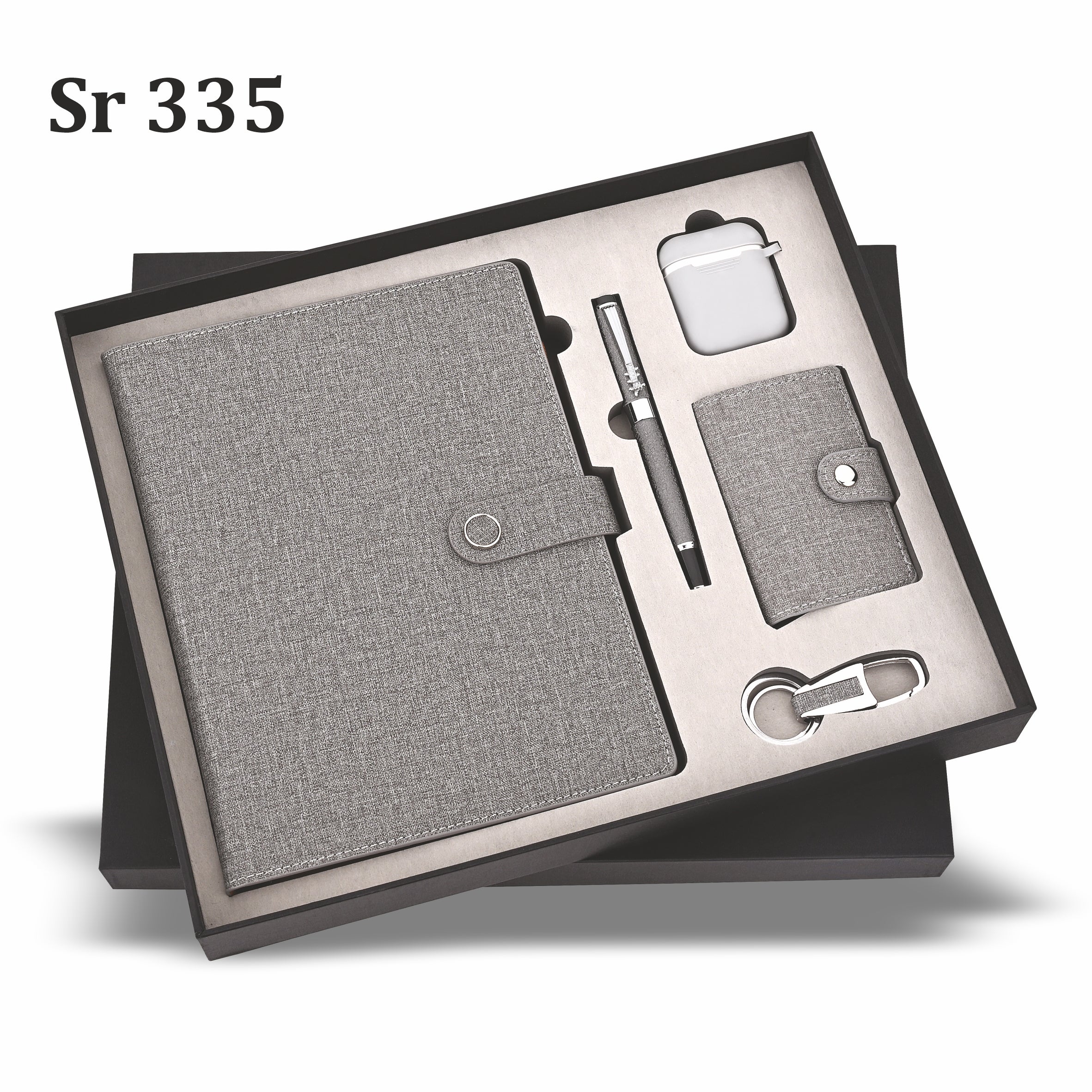 VIBE EXECUTIVE SET GREY DIARY,PEN,KEYCHAIN,CARDHOLDER& EARPODS