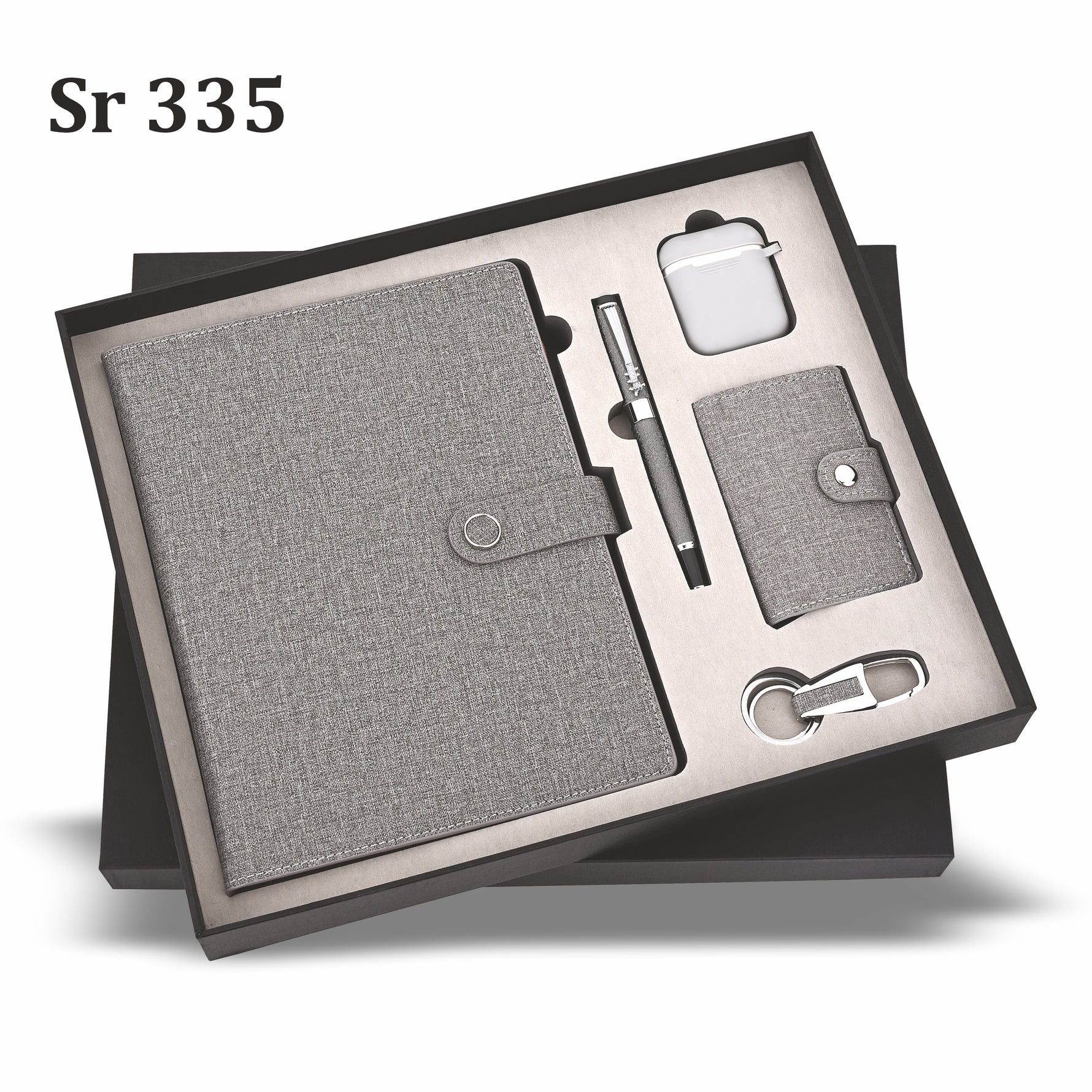 VIBE EXECUTIVE SET GREY DIARY,PEN,KEYCHAIN,CARDHOLDER& EARPODS