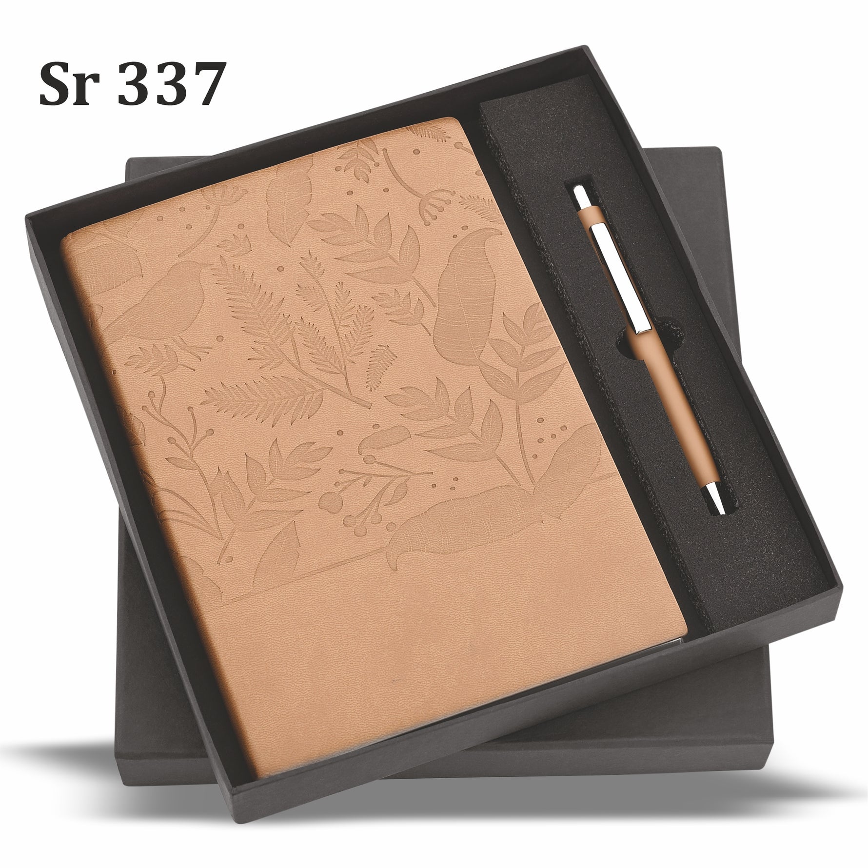BROWN BOTANIQ METAL PEN & A5 DIARY