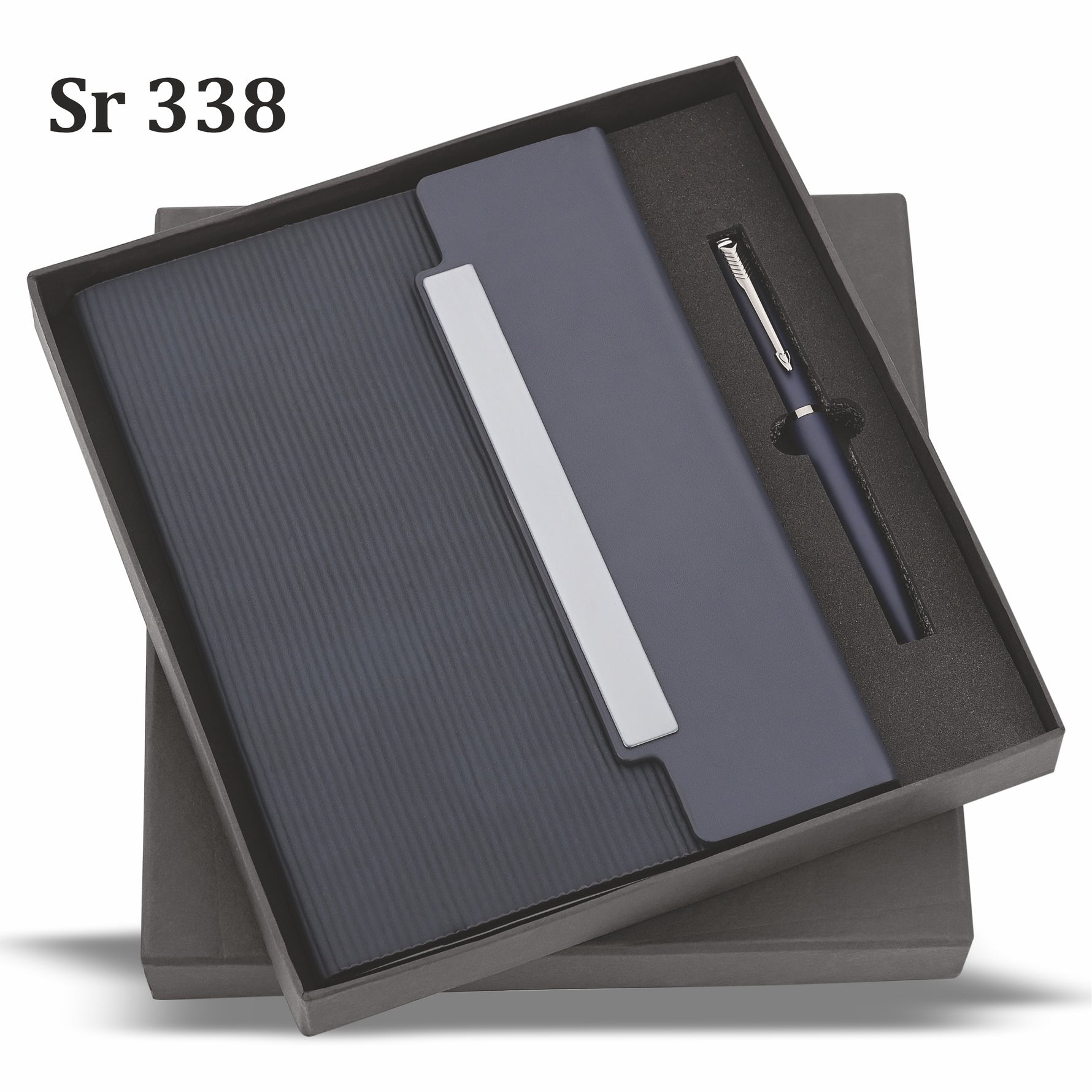 BLUE SLATE EDGEMETAL PEN & A5 DIARY