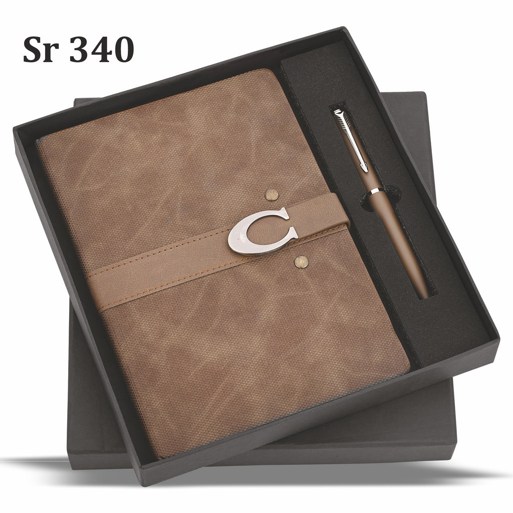 CREST NOTE METAL PEN & A5 DIARY