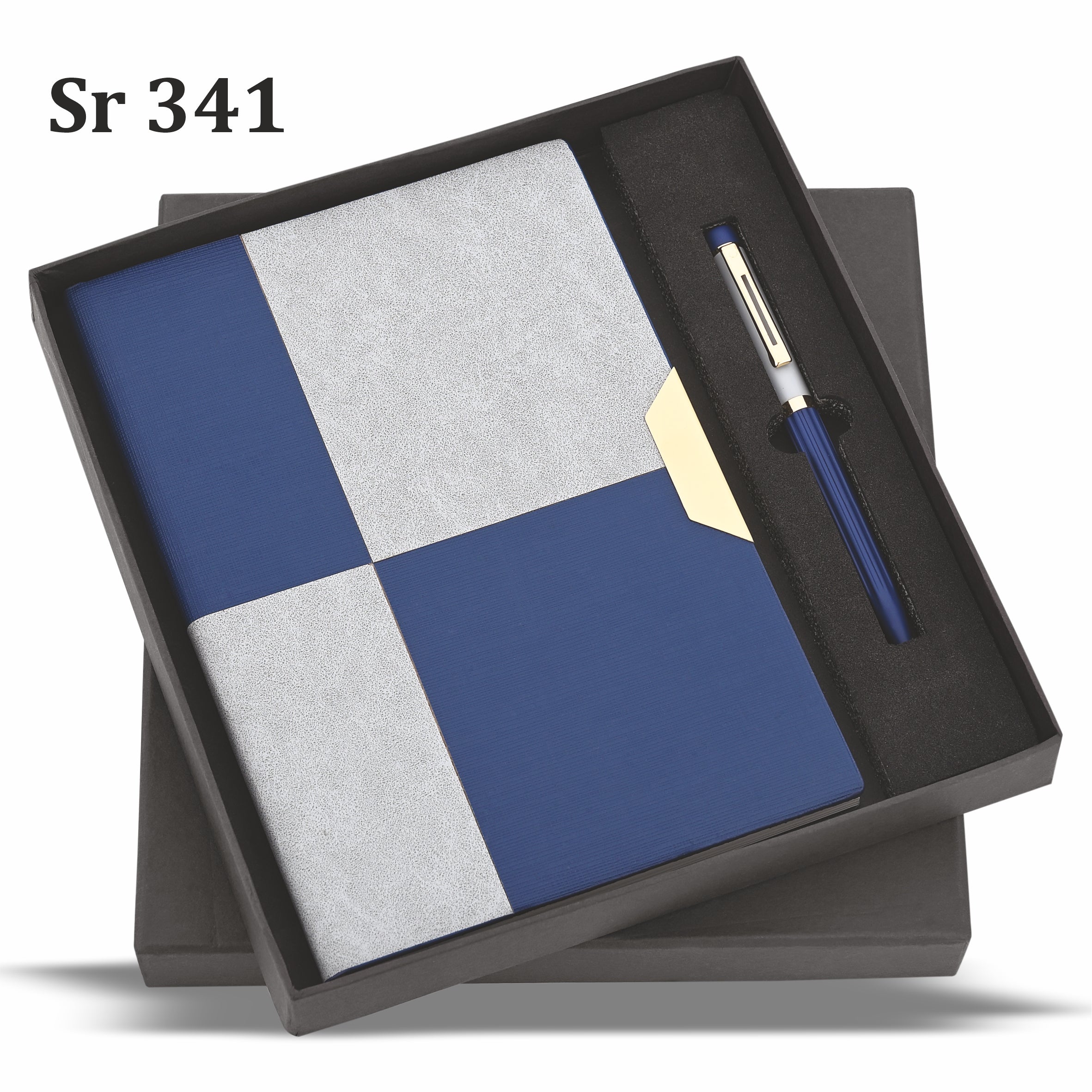 BLUE BLOCKS METAL PEN & A5 DIARY