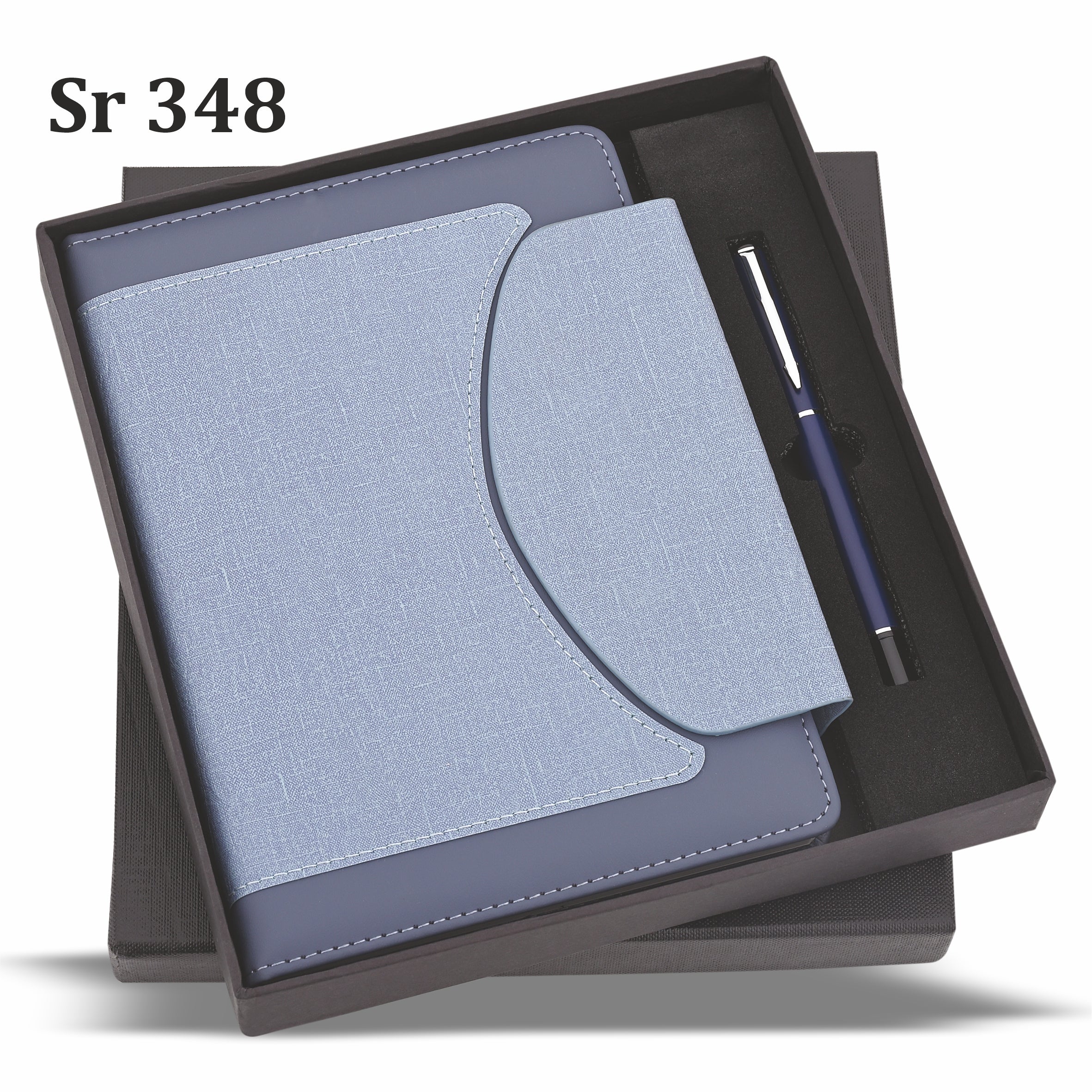 BLUE FROSTEDGE METAL PEN & A5 DIARY