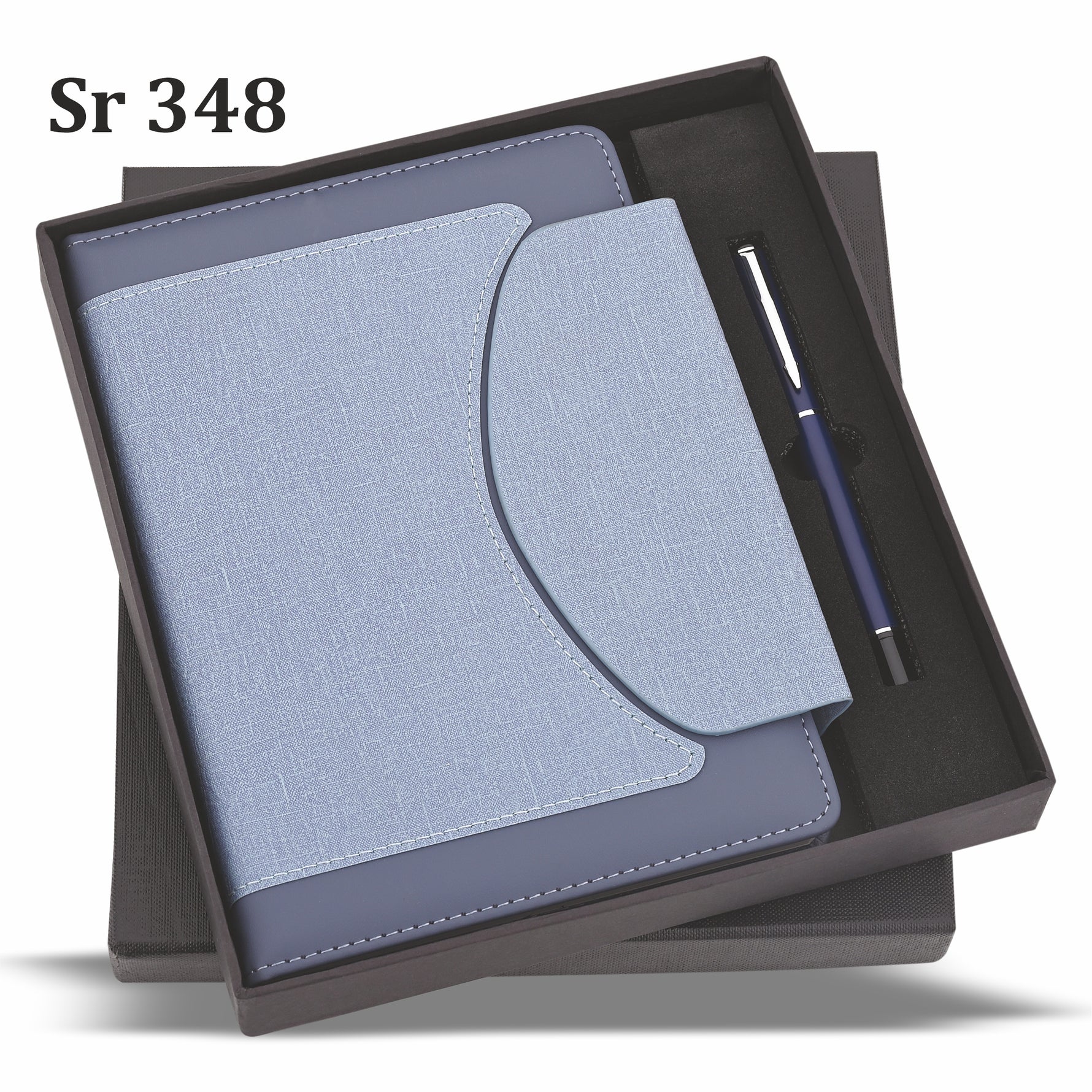 BLUE FROSTEDGE METAL PEN & A5 DIARY