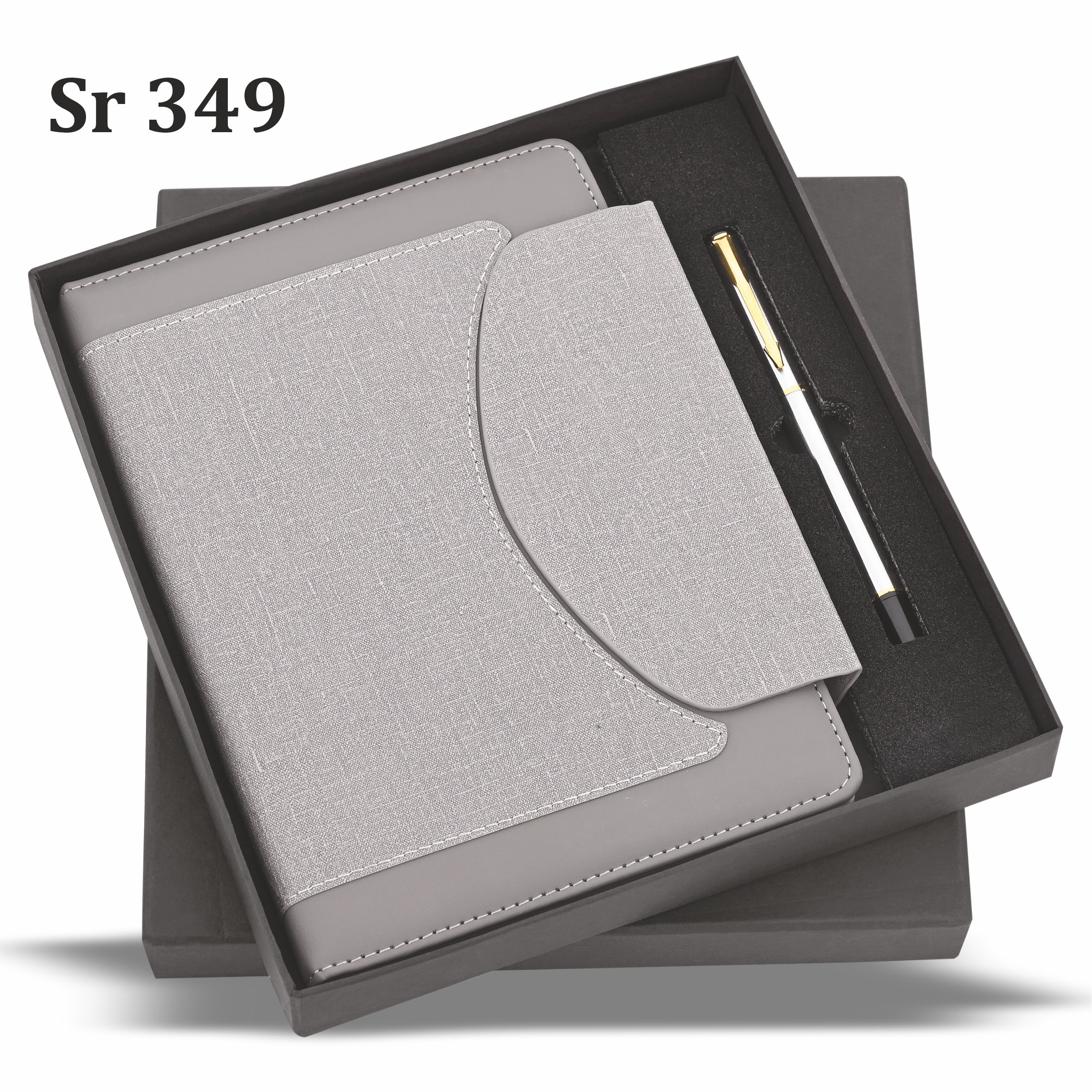 GREY FROSTEDGE METAL PEN & A5 DIARY