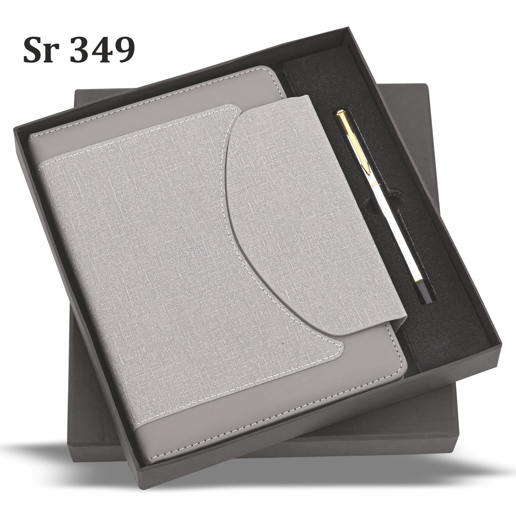 GREY FROSTEDGE METAL PEN & A5 DIARY