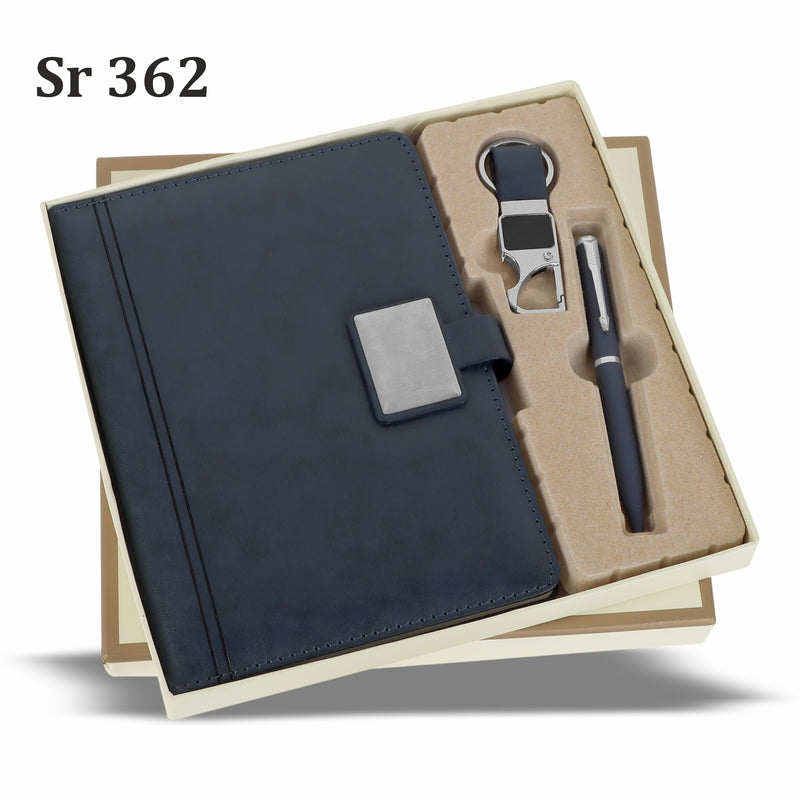 ELITE BLUE DIARY,PEN,KEYCHAIN