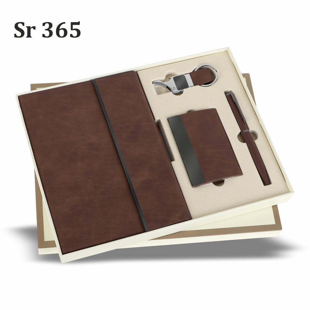 MOMENTUM BROWN DIARY,PEN,KEYCHAIN&CARDHOLDER