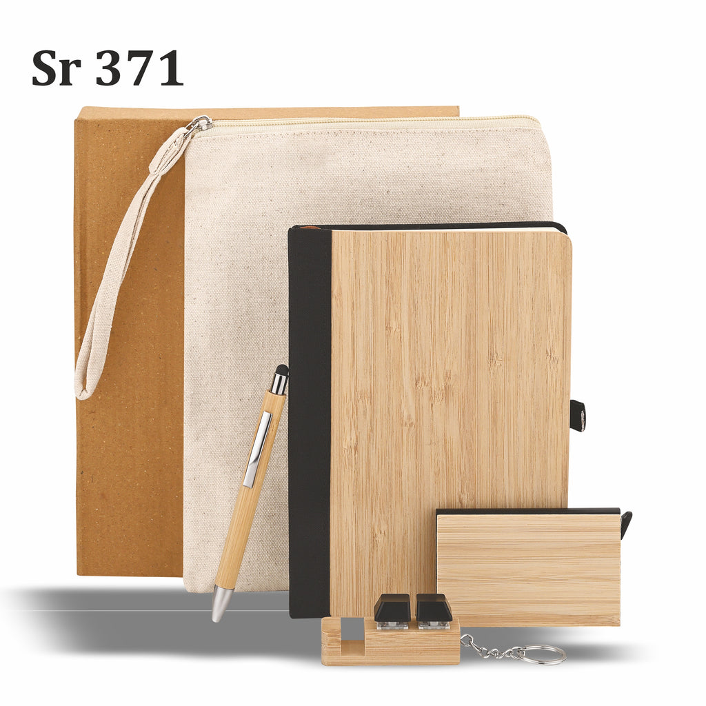 BAMBOO ESSENTIALS KIT CANVAS POUCH,DIARY,PEN,CARDHOLDER,KEYCHAIN