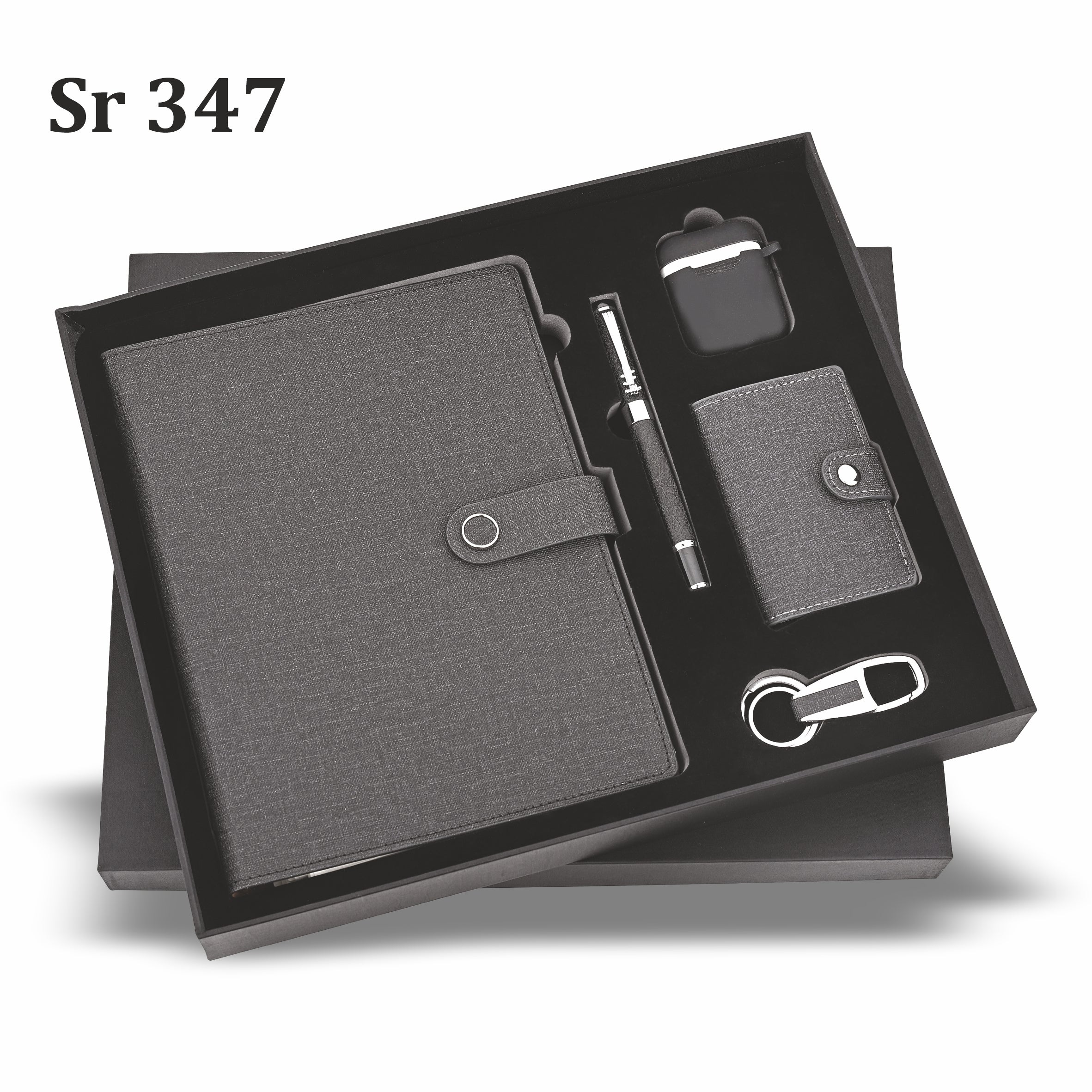 VIBE EXECUTIVE SET BLACK DIARY,PEN,KEYCHAIN,CARDHOLDER& EARPODS
