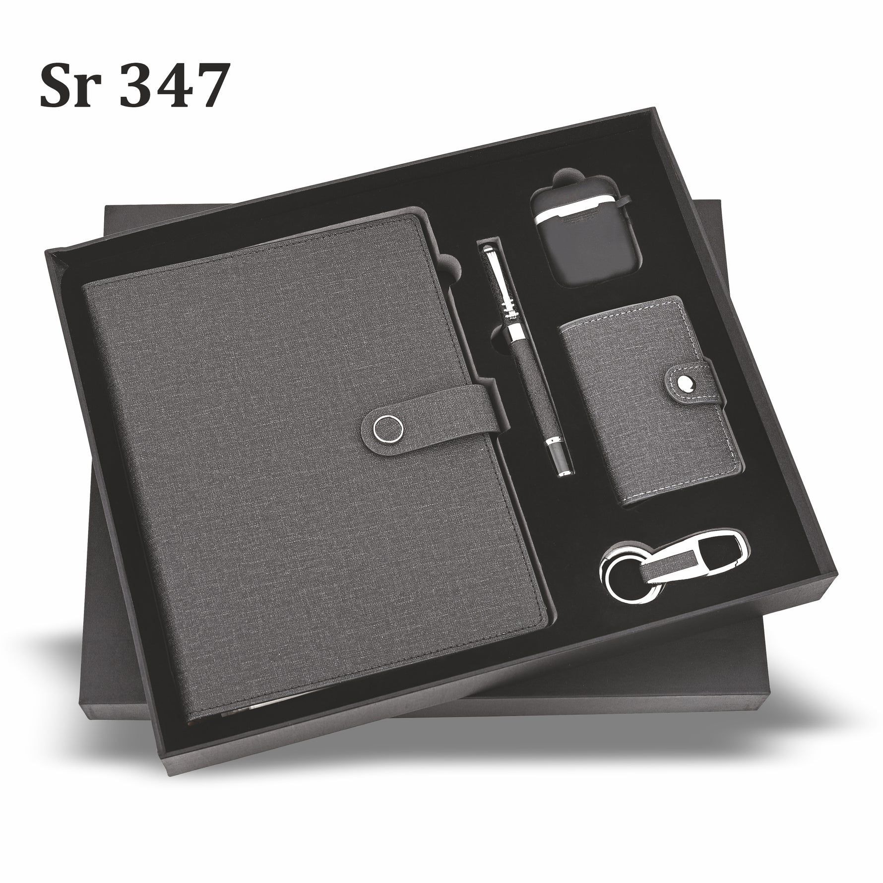 VIBE EXECUTIVE SET BLACK DIARY,PEN,KEYCHAIN,CARDHOLDER& EARPODS