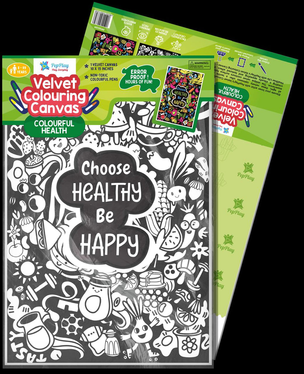 Velvet Colouring Canvas - Colourful Health