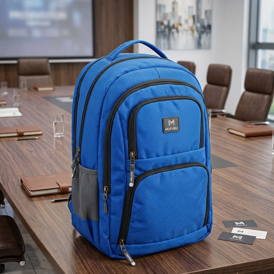 Mufubu Pro-Pack Multi-Compartment Business Backpack,Royal Blue