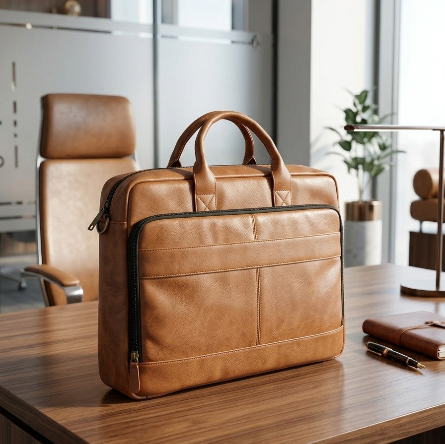 Classic Tan Professional Laptop Bag
