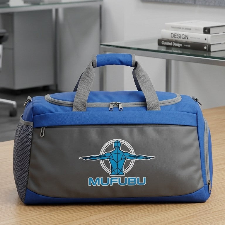 Light Grey Textured Duffle — Custom Branded Bulk India