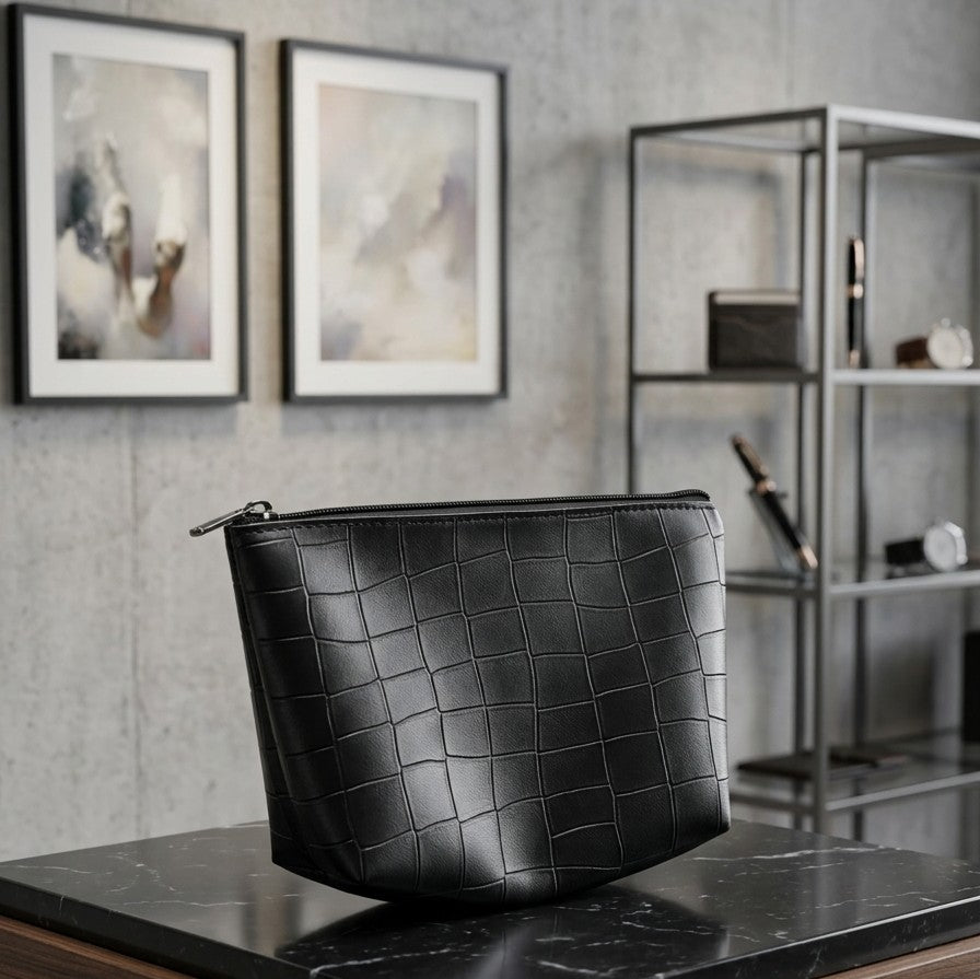 Textured toiletry bag