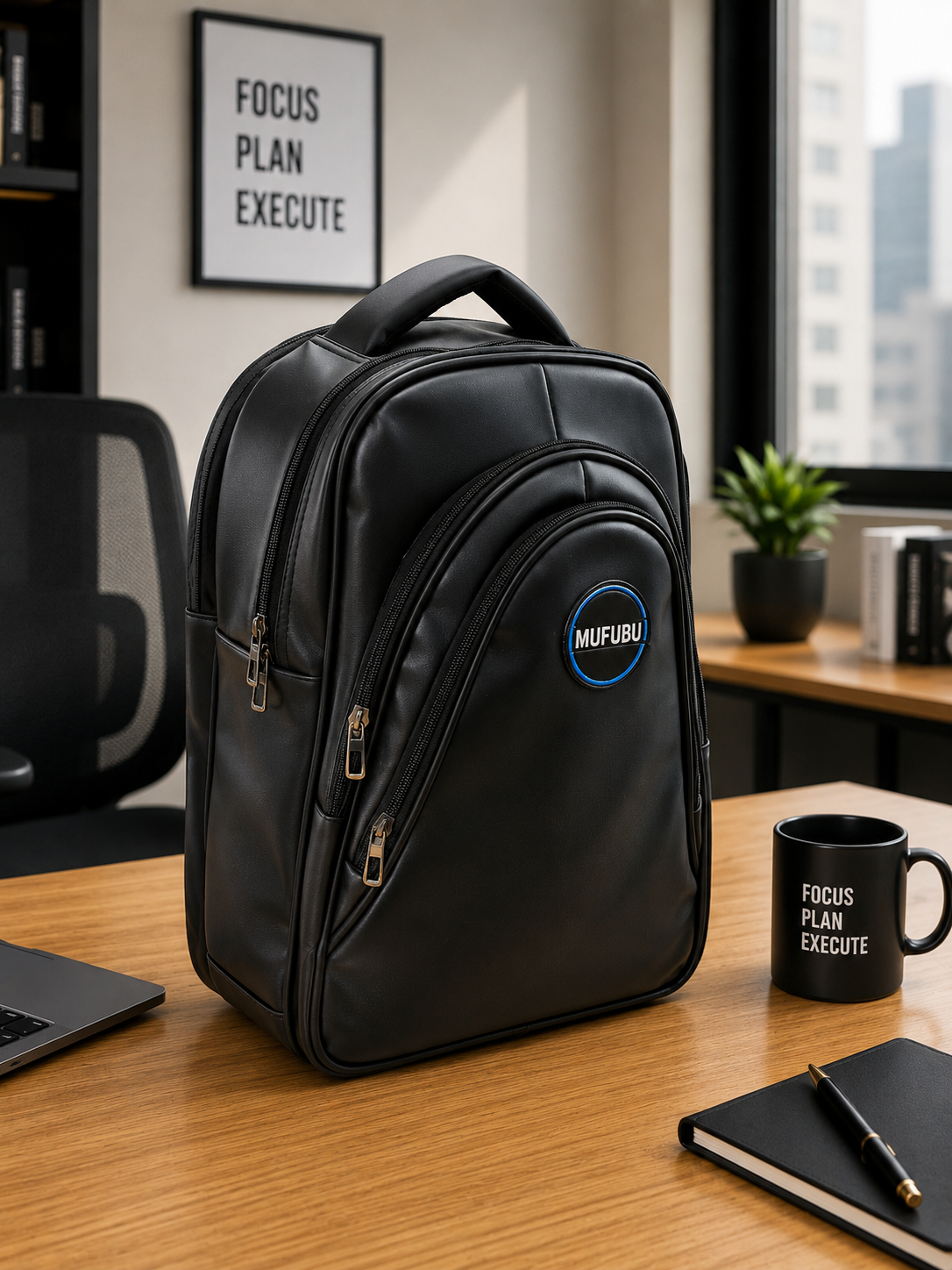 MUFUBU Executive Backpack – Matte Black