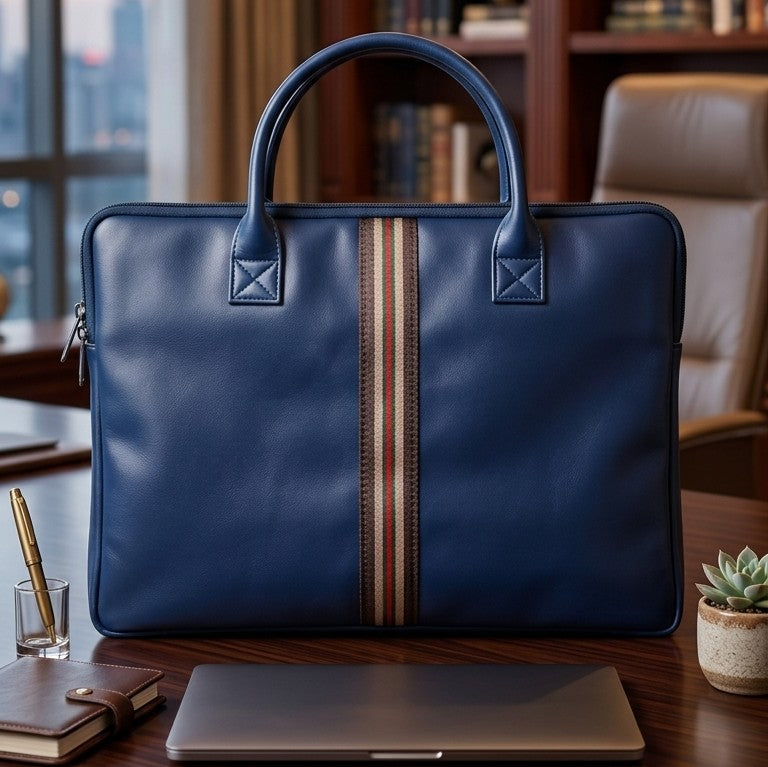 Branded Navy Stripe Laptop Bag — Corporate Gifting Bulk Orders