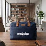 Navy Blue Canvas laptop bag,Navy Blue with Tan Accents