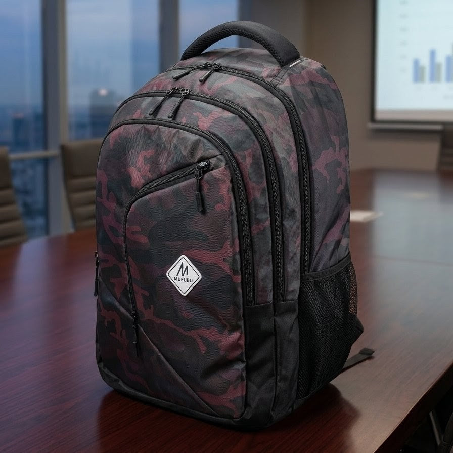 Mufubu Urban Camouflage Adventure Backpack,Dark Camo (Maroon, Black & Grey Camouflage pattern)