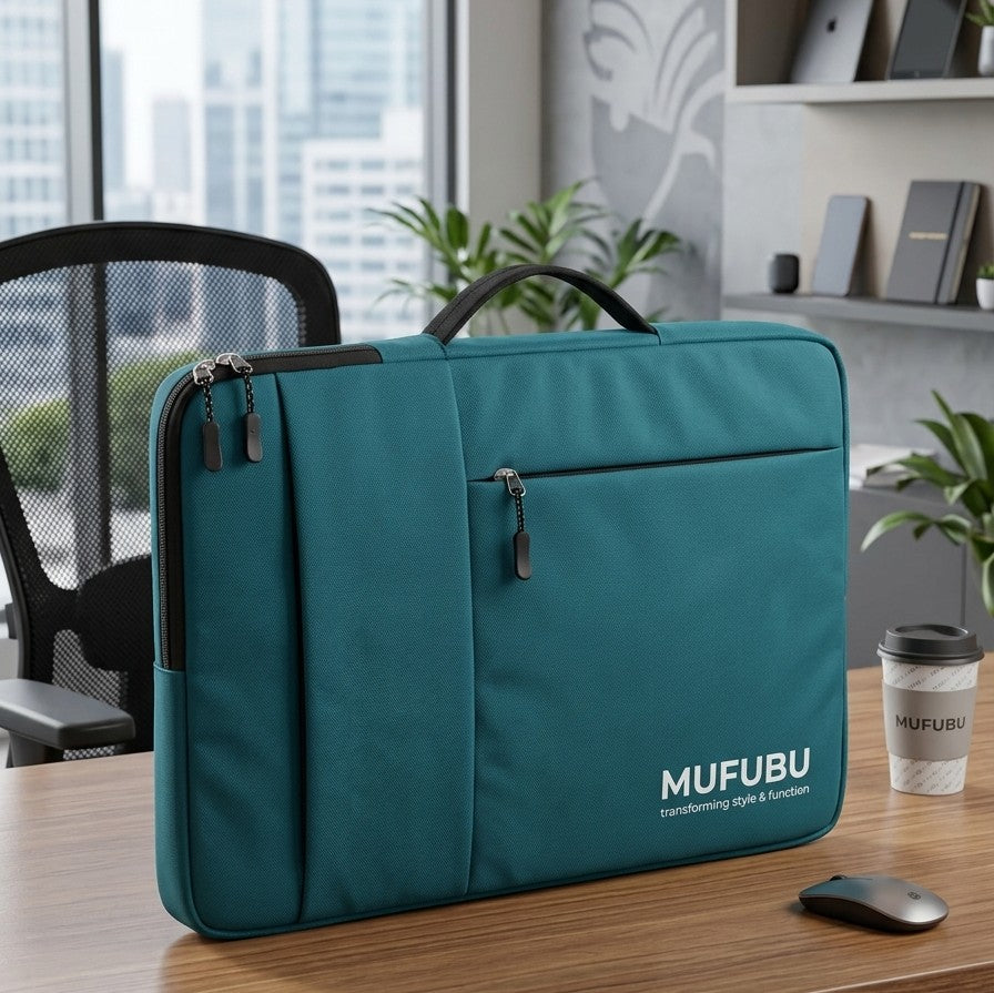 MUFUBU Pro Teal Green fabric Laptop Sleeve
