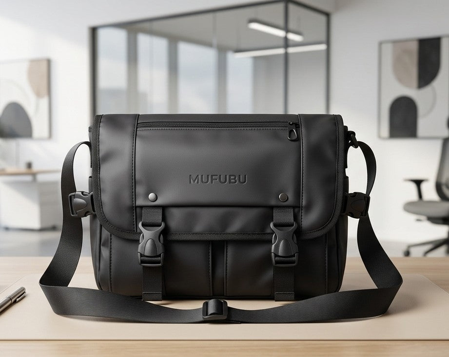MUFUBU Executive  Messenger Bag,Classic Black