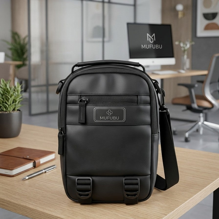 MUFUBU Urban Tech Crossbody Sling Bag,Jet Black