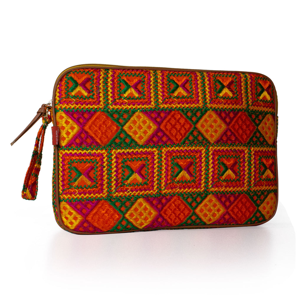 Phulkari Laptop Sleeve- Orange