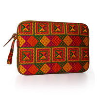 Phulkari Laptop Sleeve- Orange