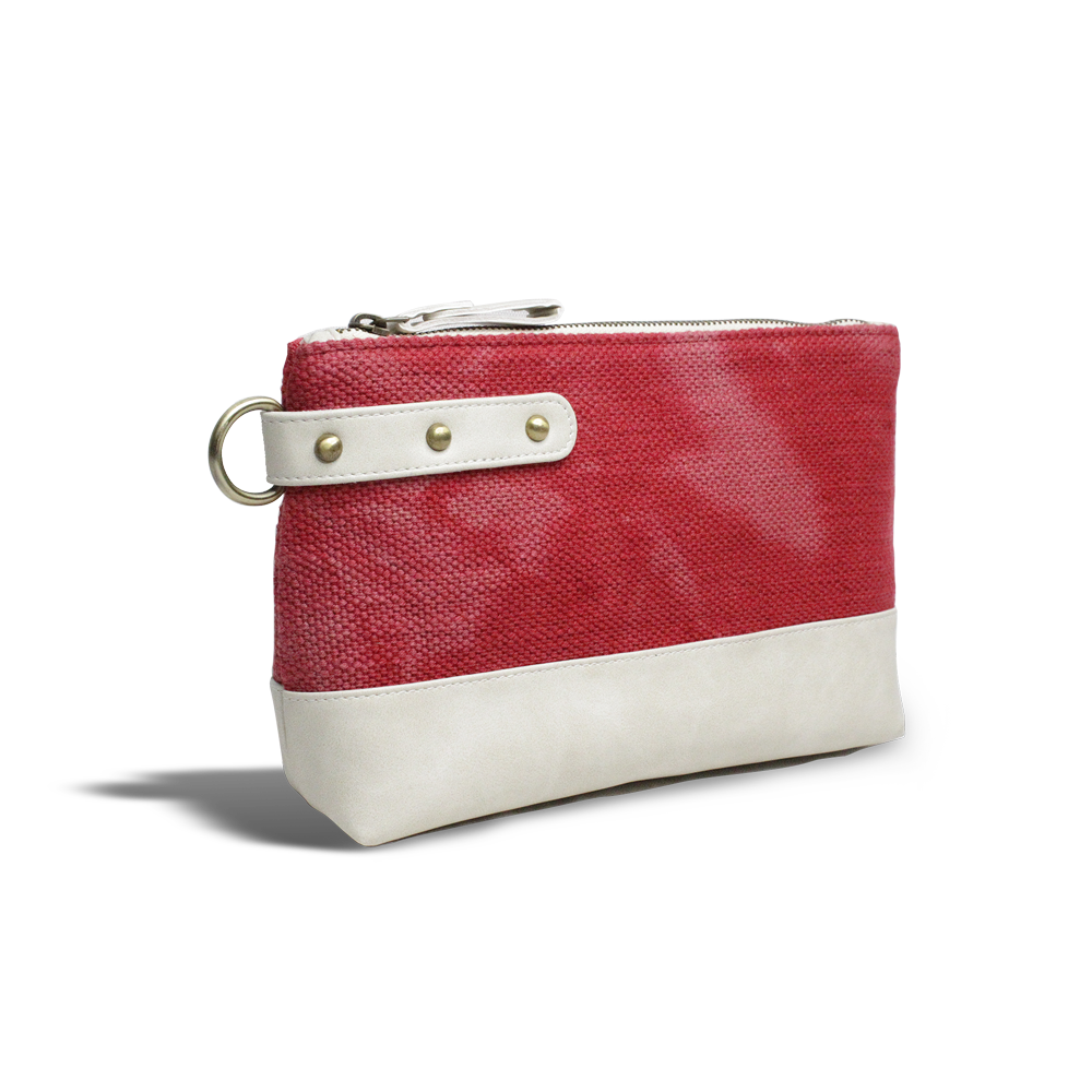 Red & White Canvas Pouch