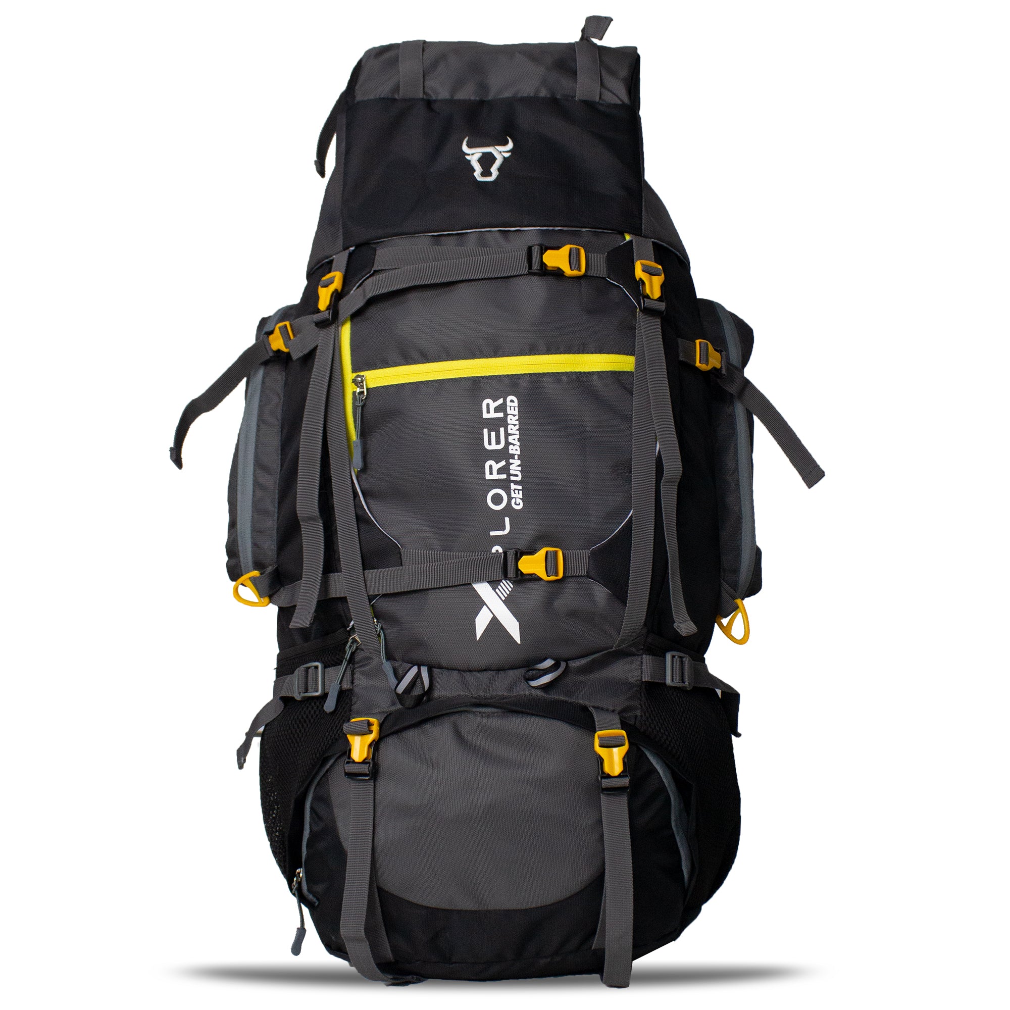Explorer 95 Ltr hiking Rucksack- Grey+black