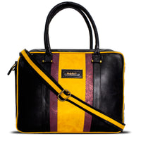 Aristo Laptop Bag - Black + Mustard