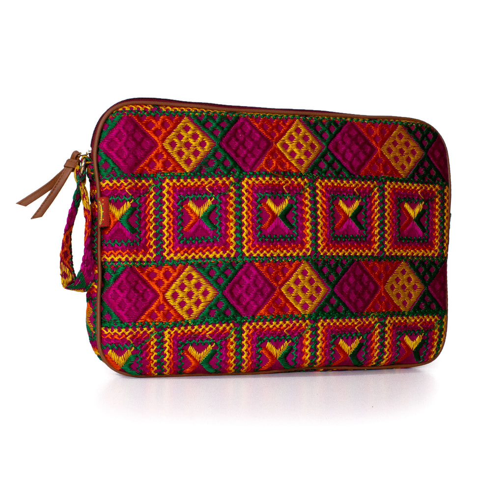 Phulkari Laptop Sleeve- Pink