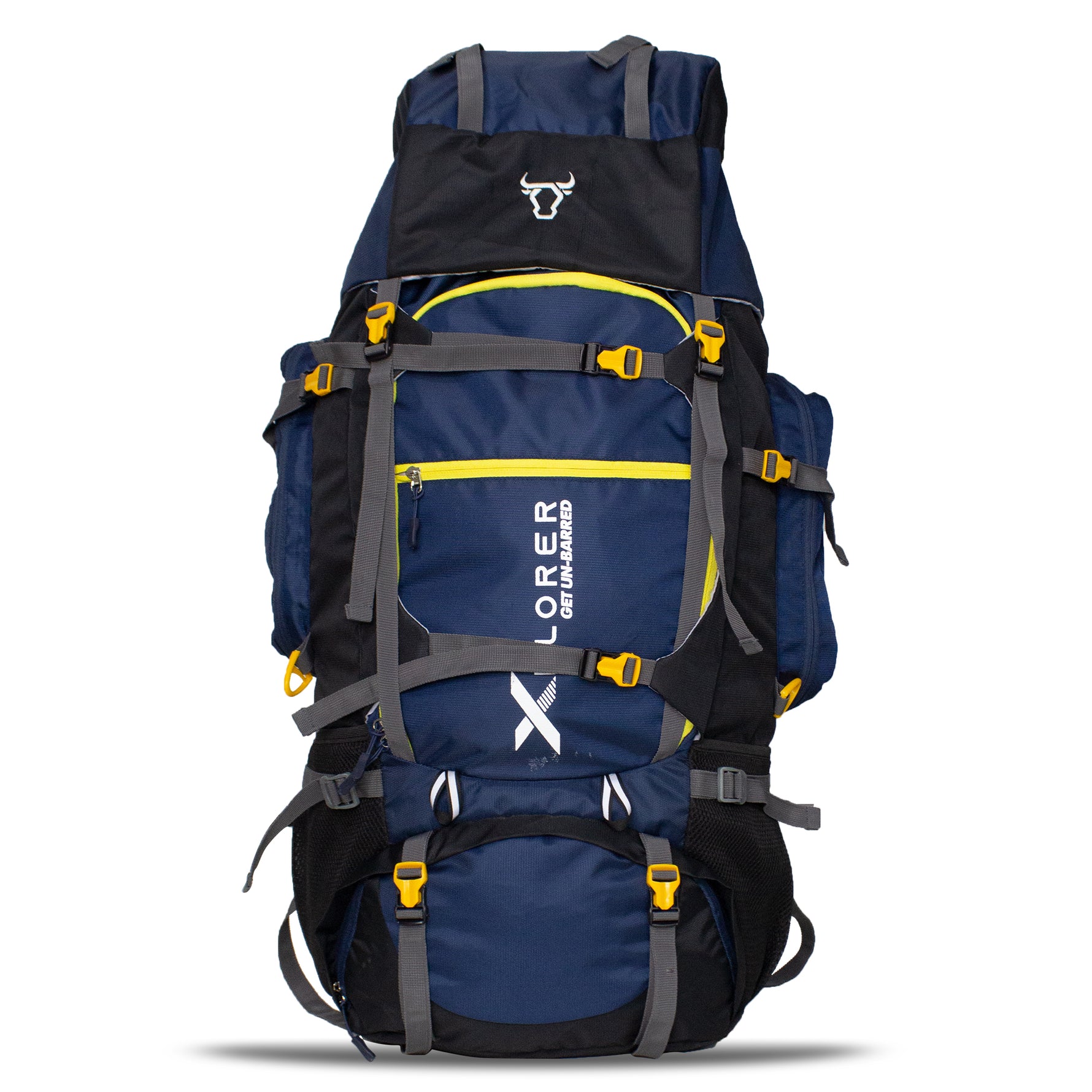 Explorer 95 Ltr hiking Rucksack- Navy Blue+Black
