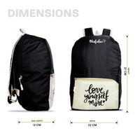 Nano Backpack 15 Ltr Love Yourself More Black + Pistachio