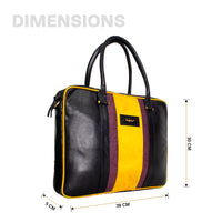 Aristo Laptop Bag - Black + Mustard