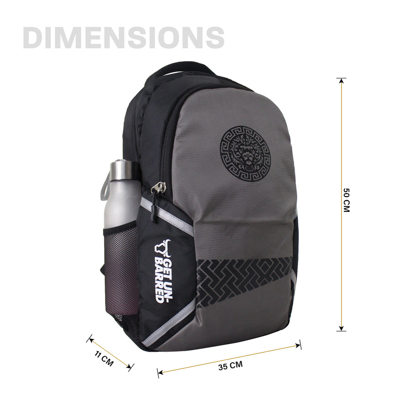 Get-Un-barred Wave Laptop Backpack (Black+Grey)